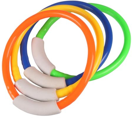 Mikinona 4 Pezzi Anelli da Immersione Colorati, Anelli da Addestramento per Immersioni Subacquee Presa Sicura, Giocattoli per Piscine Estive Adatti per Nuoto e Immersioni Subacquee