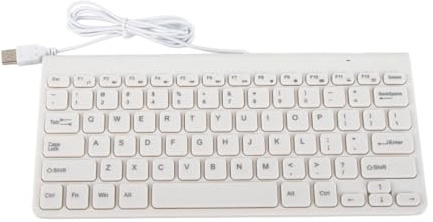 Aumotop Kabelansluten Tangentbordsmussats för Bärbar Dator, Kompakt och Lätt, Lätt Att Använda och Hållbar, Perfekt för Kontorsarbete Spel (Vit)