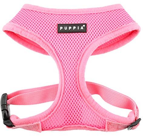 Puppia Hundegeschirr für kleine und mittelgroße Hunde - super weich in vielen Farben - Auch als Welpengeschirr verwendbar -Antizuggeschirr für Hunde, Pink, M