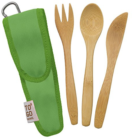 TO GO WARE Kid's Bamboo Utensil Set Kiwi Green, 1 EA