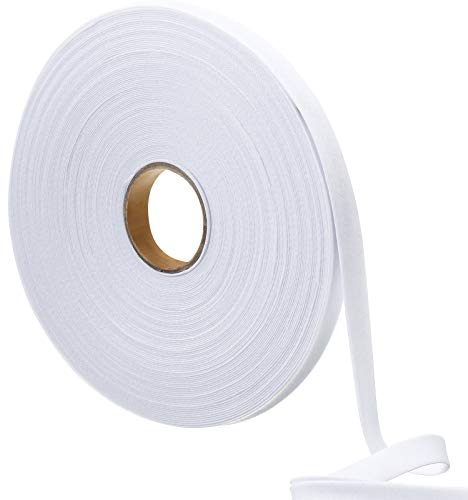 Jetec 1/2 Inch Double Fold Bias Tape Bias Binding Wide Fold Cotton Tape for Sewing Seaming Hemming Piping Quilting Projects(30 Yards,White)