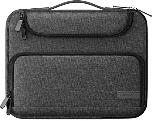 MoKo 9-11 Tablet Tasche, Einziehbar Griff Schutztasche für 11 Zoll iPad Air M3, iPad A16 2025, Pro 11 M2 2022-2018, Air 5/4/3/2 10,9, 10/9/8/7 Gen 10,2, Galaxy Tab S9 11, Tab S8 11, Schwarz+Grau