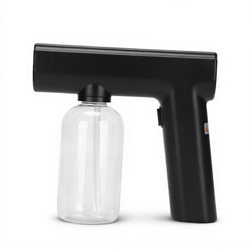 Pulverizador Atomizador Portátil, Pistola Pulverizadora Nanométrica Nebulizador Desinfectante Eléctrico Pulverizador de Limpieza Inalámbrico para el Hogar, la Oficina, la Escuela (Negro)