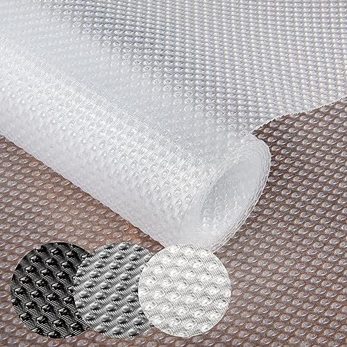 ANRO Tappetino antiscivolo per cassetti, per armadi, cassetti, cucina, ritagliabile, non adesivo, per frigorifero, mobile da cucina, trasparente, 200 x 50 cm