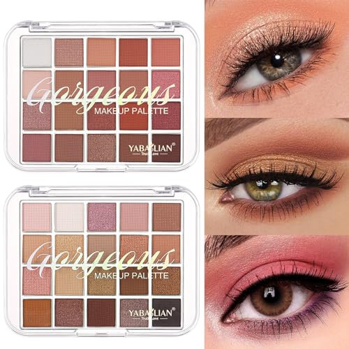 20 Colores Sombras de Ojos, Larga Duración y Fácil de Difuminar, Sombra de ojos Maquillaje Brillo Paleta mate Disco Portátil Súper pigmentado, mate Paleta de maquillaje todo en uno nude (01)