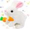 Asslye Interaktives Kaninchen Spielzeug, Hase Plüschtier mit Geräuschen, beweglichen Ohren und Nase, Süßes Geschenk für Weihnachten, Geburtstag, Kinder und Mädchen, Hüpfender Stoffhase