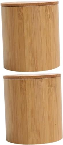 2st Te Kaffebehållare Sockerbehållare Trägodisburk Köksbehållare till bänkskiva Teförvaring Tepåse Förvaringsbehållare med lock Teburk Teburk Vitlöksburkar Bambu/1067