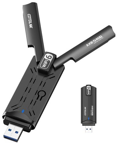 COTDLNK AX5400 USB WiFi 6 Adapter for PC, WiFi Dongle USB 3.0 for Windows 10/11, Tri-Band 2.4G/5G/6G and WPA3 Encryption, Wireless WiFi Adapter for Desktop/Laptop