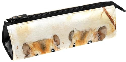 VAPOKF Hamsters et noix dans un bol Sac à crayons Pochette à crayons Sac cosmétique Sac compact à fermeture éclair