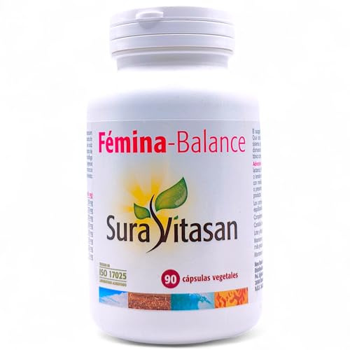 Sura Vitasan Fémina-Balance 90 Cápsulas Vegetales - Con Sauzgatillo, Dong Quai y Ginseng Siberiano - Suplemento para el Equilibrio Hormonal Femenino - Alivio Menstrual y Menopausia