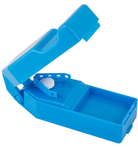 Ezy Dose Pill Cutter and Splitter with Storage, Cuts Pills, Vitamins, Tablets, Stainless Steel Blade, Travel Sized, Assorted Colors (67767)
