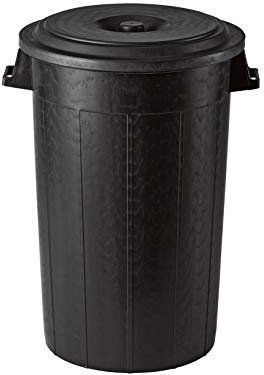 Stefanplast 25130 Bidone Immondizia con Coperchio, Plastica, Nero, 120 litri