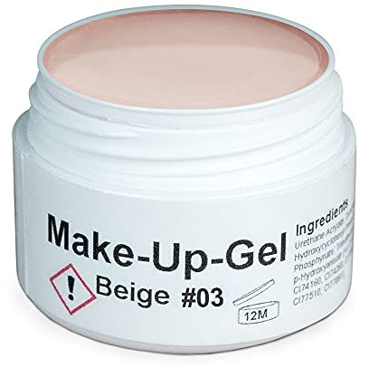 GS-Nails UV Make-Up Gel Camouflage für Nail-Art & Nagel-Design - 5 ml härtendes Cover-Gel - selbstglättendes Nagelgel - Beige #03