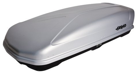 Farad Koral Dachbox 400L grau - Doppelter Seitenöffner, TÜV-GS Zulassung, 5 Jahre Garantie - 3-Punkt-Zentralverriegelung mit Sicherheitsschlüssel