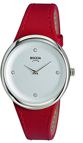 Boccia Damen Analog Quarz Uhr mit Leder Armband 3276-05