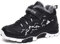 ZYLDK Kinder Winterschuhe Warm Gefütterte Winterboots Jungen Mädchen Trekkingschuhe Schneestiefel Baumwollschuhe Outdoor rutschfest mit Klettverschluss,Schwarz,EU 31