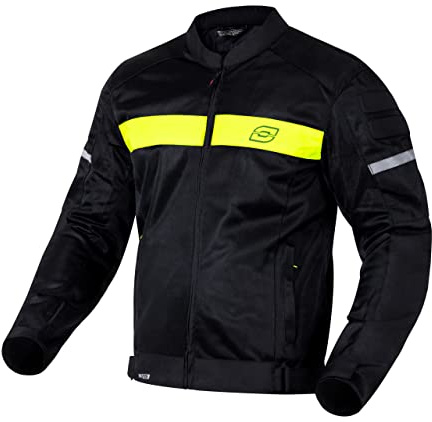 OZONE MOTO Dart Chaqueta de Moto Hombre | Textil | Protectores de Codos y Hombros | Elementos Reflectantes | Paneles de Malla | 4 Bolsillos
