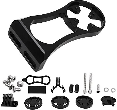 ANCLLO Out Front Bicycle Computer Mount Extension Bracket, Multifunction Bike Mount for Garmin Edge/Bryton/CatEye/Gopro - Black