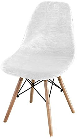 Fansu Terciopelo Fundas para Sillas de Comedor Elásticas, Escandinavo Fundas para Sillas Estilo Nórdico Cubierta Protectora de Silla Sin Brazospara Cocina Oficina Hogar (Blanco,4 Piezas)