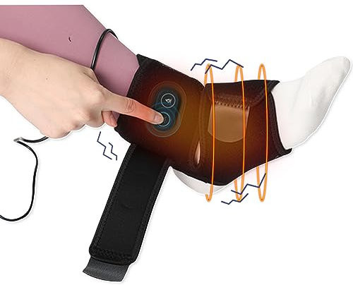 Ankle Heating Pad, USB Electric Foot Wraps Ankle Brace with 3 Temperature Levels, Leg Calf Warmer Ankle Support, Black