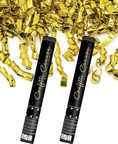 Coriandoli stelle filanti, ecologici, molto facili da pulire (2 x oro 40 cm)