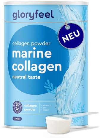 Marine Collagen Pulver 500g - Premium Markenrohstoff VERISOL® - Bioaktive Collagen Hydrolysat Peptide Typ 1 - Nachhaltige Fischerei - Geschmacksneutral & leicht löslich + Vitamin C, Zink & Kupfer