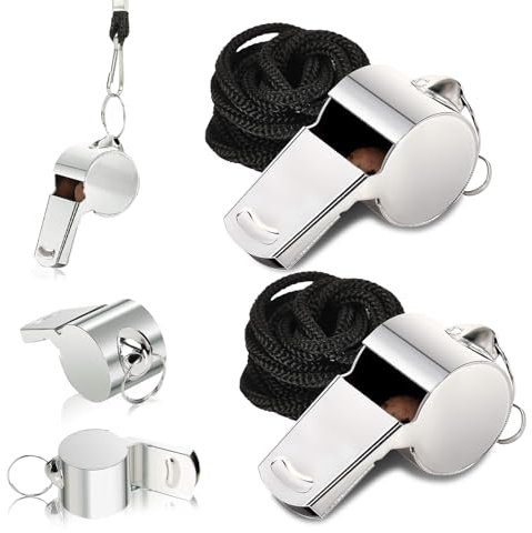 UEPOA Schiedsrichter Pfeife, 5 Stück Pfeife Sport Metall Trillerpfeife Sportunterricht Schiedsrichterpfeife Lauter Klarer Klang Sportpfeifen für Schulsport Fußball Hundetraining