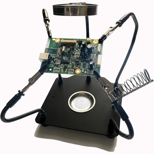 Lötstation Helfende Hände mit Lupe Dritte Hand Leiterplattenhalter Lötwerkzeug Leiterplatte Lötset - Robuste Grundplatte