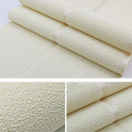 HXY Horizontal Stripes Wallpaper for Walls 3D Suede Non Woven Fabric Modern Living Room Sofa TV Background Wall Papers Home Decor,for Bedroom Art Deco Wallpaper(Yellow)