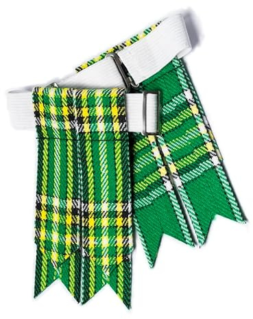 Flashes pour chaussettes de kilt pour hommes avec boucles lourdes ajustables, chaussettes unies et à carreaux pour kilt/Garter en laine acrylique pointu, taille unique
