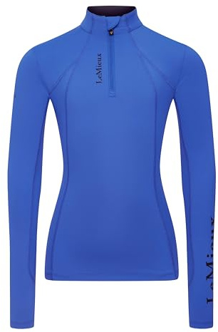 LeMieux Young Rider Classique Base Layer - Childrens Equestrian Horse Riding Long Sleeve Top - Benetton Blue - 13-14years