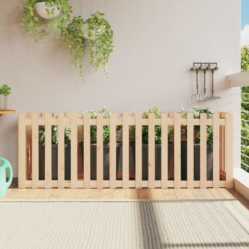 XRPOUXMTE Jardinière surélevée en pin Massif avec clôture, Support de Rangement pour Fleurs d'extérieur, 200 x 50 x 70 cm, idéale pour la Plantation et l'exposition de Jardin