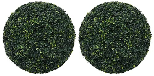 AJJHUUKI Decor-Artificial Flora Lot de 2 boules de buis artificielles 52 cm