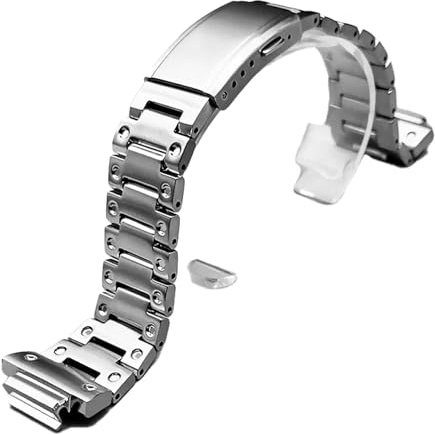 LDDAL Edelstahl-Schnellverschluss-Armband, kompatibel mit G-Shock GM2100 GM5600 Herren-Uhrenarmband, silberfarben