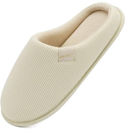 ONCAI Pantofole da Donna con Memory Foam Calde Pelliccia Sintetica Cotone Invernali Ciabatte 2026 Comode Antiscivolo Suola di Gomma Home Scarpe Bianco Panna Taglia 38