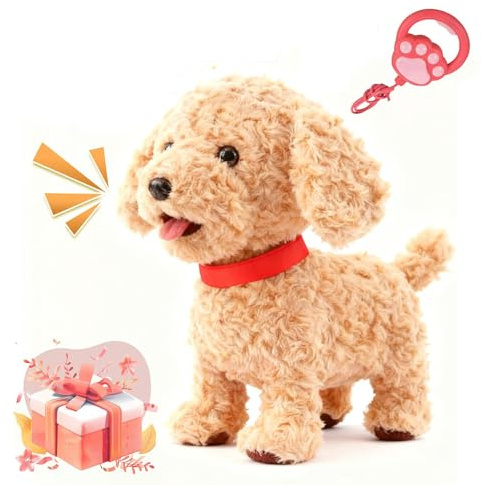 Froplay Dog Mit Touch Sensing, Voice Mimic, Interactive Plush Puppy Dog Toys, Playful Interactive Pup Mit Leash Remote Control for Boys Girls 1pcs