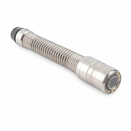 Vvikizy Testa della Telecamera per Ispezione Fognature da 23 Mm, Endoscopio per Scarico Tubi in Acciaio Inossidabile Resistente All'acqua IP68 con 12 Luci LED Regolabili, per Tubi più