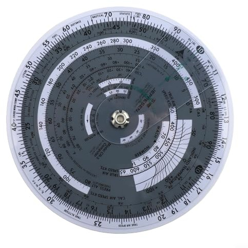 E6B-R Compteur de vol | Calculatrice de vol circulaire pour formation aéronautique | Règle E6B en plastique avec solveur triangulaire de vent | Outil de planification de vol (E6B-R)
