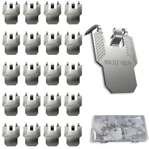 20Pcs Claw Drywall Picture Hanger Hooks for Plasterboard Walls, Holds up to 40lb, Heavy Duty No Nails/Drill No Damage Hanging Hooks Kit for Painting, Mirror, Poster, Photo Frame, Artwork, Tool-Free