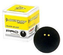 Dunlop Pro Squashball 2 gelbe Punkte, superslow 1 Ball Farbe: schwarz (black)