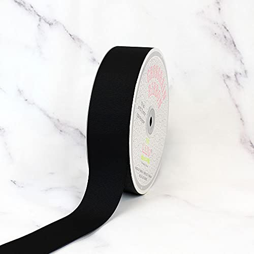 Creative Ideas Solid Grosgrain Ribbon, 1-1/2-Inch by 50-Yard, Black