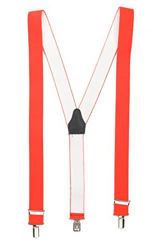 shenky - bretelle a 3 clip - forma ad Y - resistenti e made in Germany - Arancione fluo