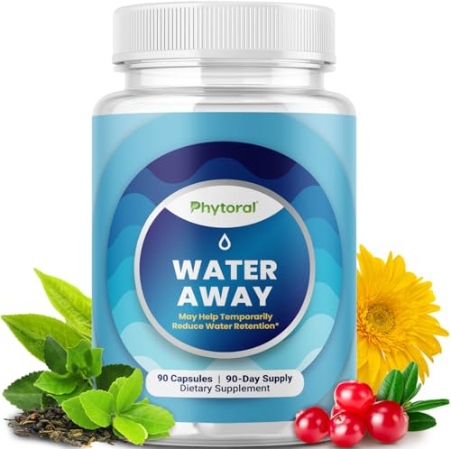 Water Retention Pills for Women & Men - Herbal Diuretic Supplements - Fluid Retention Supplement with Dandelion Leaf Extract & Green Tea for Bloating Relief - Pills for Leg & Feet Swelling - 90 Count