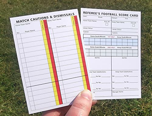 MR REF Football Referee Score Cards Sheets Pad Record - Will fit in a wallet (50)