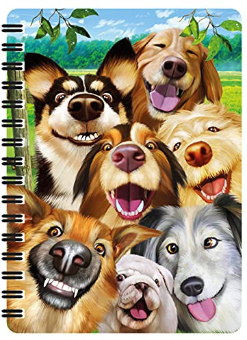 3D LiveLife Canine Selfie A6-Anteckningsbok, Spiral, 80 Sidor