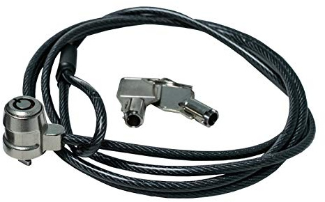 Steel Cable Lock- CTA Security Steel MK Compatible Cable and Lock System for Laptops, Desktops, & Other Devices - Compatible with Standard Kensington Slots (LT-CABLEMK)