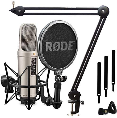 Rode NT2-A - Juego de micrófono de condensador y brazo para micrófono keepdrum MS138