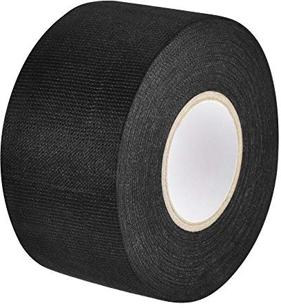 sourcing map Tissu Adhésif Bande Tissu Fil Harnais Métiers à Tisser Seul Côté 45mm x 15m Noir