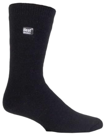 HEAT HOLDERS Lite - 3 Pair Multipack Mens Insulated Thermal Socks for Winter | Thin & Warm Socks for Dress Socks (6-11, Black)