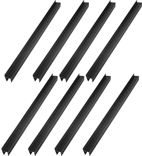 8 Pack PVC Hanging File Rails, 12 Inch for 1/2 Drawing Sides, Black File Cabinet Rails for Letter Size, File Storage Organizer for Home Office